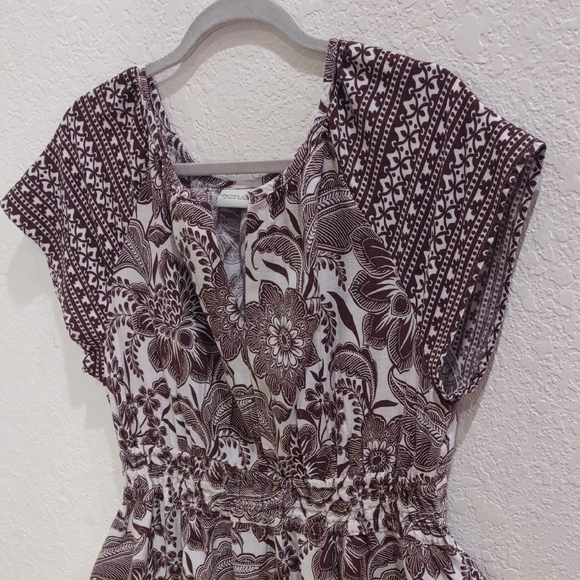 Rachel Zoe Floral Patterned Dress in Brown and White, Size L. - Picture 8 of 17